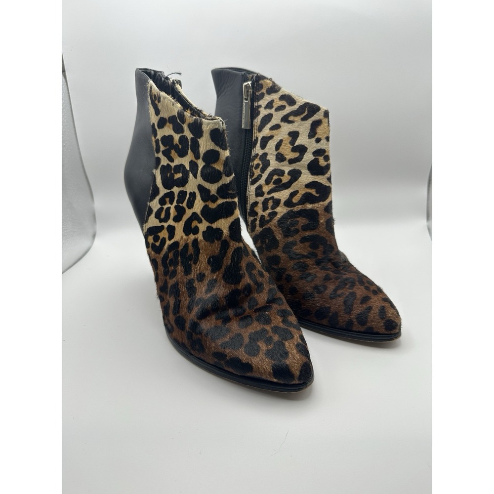 Vince Camuto Women's Calf Hair Animal Print Cheetah Ankle Boots Kitten Heel 6.5